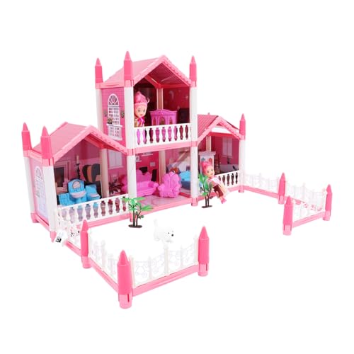 Kinderburg DIY Miniatur-Puppenhaus Kinder tun so, als würden sie eine Burg Spielen Mädchenspielzeug fokussiert Bausatz Kinder DIY großes Villa-Schloss Abs von HOOTNEE