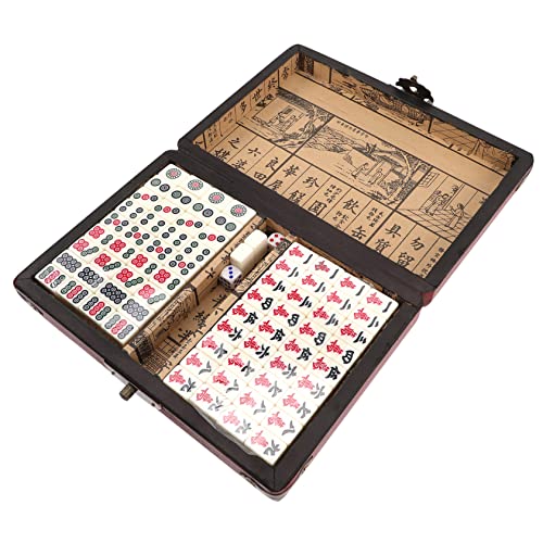 HOOTNEE Kompaktes Mahjong Set für Reisen Tragbares Brettspiel Set Lustiges Mahjong Spiel für Partys und Zuhause und Geschenkte Hochwertige Materialien mit Bunten Mustern HOOTNEE Kompaktes Mahjong Set für Reisen Tragbares Brettspiel Set Lustiges Mahjong Spiel für Partys und Zuhause und Geschenkte Hochwertige Materialien mit Bunten Mustern von HOOTNEE