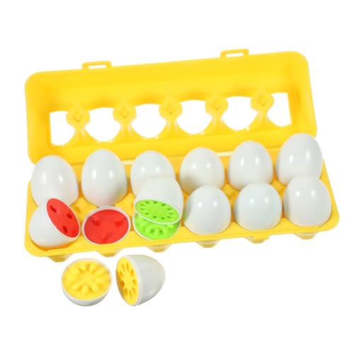 HOOTNEE Lernspielzeug Matching Eggs Pädagogisches Ei mit Farb und Formerkennung Robustes Material Feinmotorische für Kleinkinder Geburtstags und Ostergeschenk von HOOTNEE