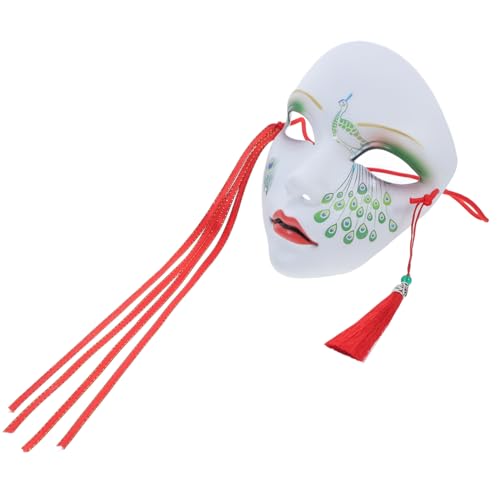 HOOTNEE Maske Damen Vollgesicht Handbemalt Cosplay Maske Chinesischer Stil für Halloween und Festlichkeiten Traditionelle Maskendekoration mit Quasten Partys und Themenveranstaltungen HOOTNEE Maske Damen Vollgesicht Handbemalt Cosplay Maske Chinesischer Stil für Halloween und Festlichkeiten Traditionelle Maskendekoration mit Quasten Partys und Themenveranstaltungen von HOOTNEE