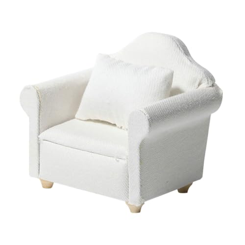 HOOTNEE Mini Sofa Modell Dekoratives Miniaturmöbel für Puppenhäuser Weiß für Mini Dekoration und Kreative Spielwelten von HOOTNEE