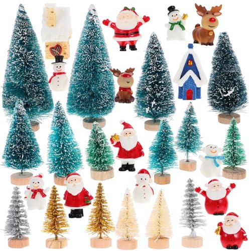HOOTNEE Weihnachten Miniatur Modell 1 Set Weihnachten Miniatur Dekoration-Landschaft Stil Mini Decor Einfach Zu Bedienen für von HOOTNEE