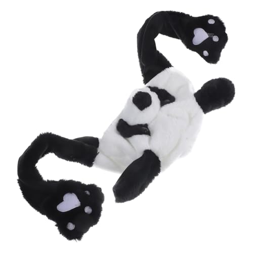 HOOTNEE Panda Plüschhut Lustig Mütze Fälschung Kappe Ohren Fell Ohr Bewegender Springender Hut Hut -cartoon Partyhut-requisite Panda-kopfschmuck Cartoon-hüte Partykostümhut Plüsch von HOOTNEE