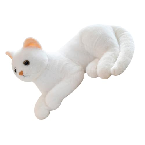 HOOTNEE Plüschkatze Deko Große Realistische Weiße Katzenfigur aus Kuscheligem Material Kissen oder Wohndekoration für Katzenliebhaber und Besondere Anlässe HOOTNEE Plüschkatze Deko Große Realistische Weiße Katzenfigur aus Kuscheligem Material Kissen oder Wohndekoration für Katzenliebhaber und Besondere Anlässe von HOOTNEE