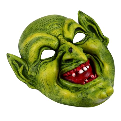 HOOTNEE Pu-schaum Böse Horror Hexenmaske Beängstigend Hexendekor Requisiten Für Hexenkostüme Halloween-kopf Halloween-cosplay-maske Grün Halloween Verkleiden Eckfahnen Bilden Lipgloss von HOOTNEE