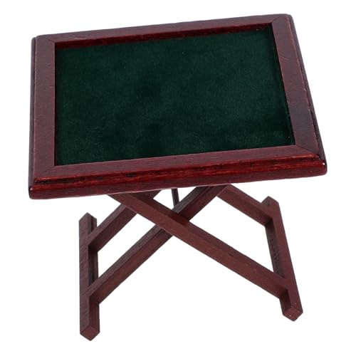 HOOTNEE Mahjong-Tisch Aus Holz Miniaturspiel Ideal Für Puppenhausdekoration von HOOTNEE