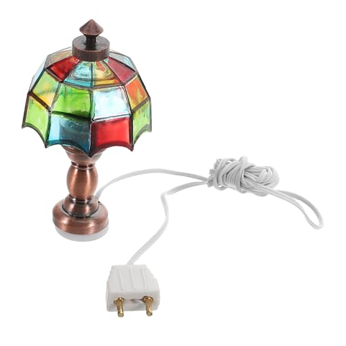 HOOTNEE Puppenhaus Tischlampe LED Miniatur Schreibtischlampe Deko Lampe Batteriebetrieben ohne Batterie Realistische Miniaturbeleuchtung für Puppenhaus und Kleine Räume von HOOTNEE