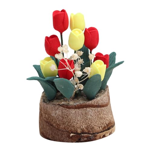 HOOTNEE Puppenhaus Topfpflanze Miniatur-tulpenblume Winziges Künstliches Grün Puppenhaus-szenenmodell 1:12 Puppenhausblume Puppenhaus-Bonsai Künstlicher Bonsai Blumen Mikroszene Vase Harz HOOTNEE Puppenhaus Topfpflanze Miniatur-tulpenblume Winziges Künstliches Grün Puppenhaus-szenenmodell 1:12 Puppenhausblume Puppenhaus-Bonsai Künstlicher Bonsai Blumen Mikroszene Vase Harz von HOOTNEE