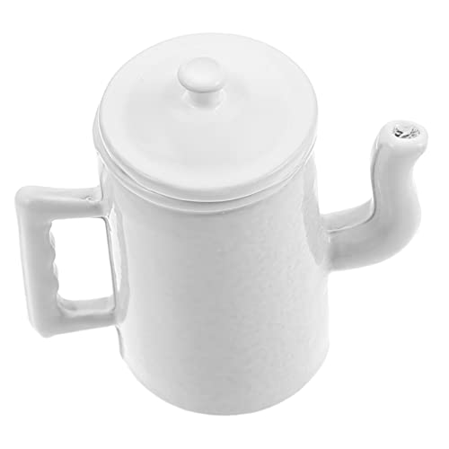 puppenhaus wasserkocher Wasserkrüge für Puppenhäuser Miniatur-Wasserkocher kaffeekanne kaffeekännchen Modelle Puppenhaus Miniatur-Wassertopf Mini-Wassertopf Mit Deckel Möbel Weiß von HOOTNEE
