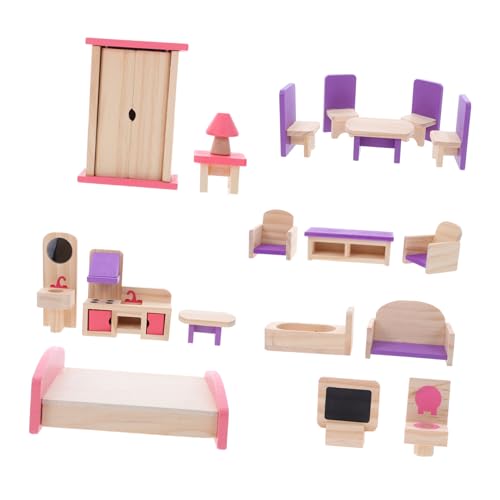 HOOTNEE Puppenhausmöbel-Set Aus Holz Miniatur-puppenhauszubehör Mit Stühlen Tischen Und Betten DIY-möbelstücke Für Junge Mädchen Puppenhausmöbel-sortiment Für HOOTNEE Puppenhausmöbel-Set Aus Holz Miniatur-puppenhauszubehör Mit Stühlen Tischen Und Betten DIY-möbelstücke Für Junge Mädchen Puppenhausmöbel-sortiment Für von HOOTNEE