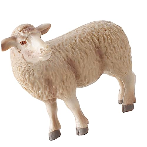 HOOTNEE Realistisches Schaf Modell Lifelike Merino Tierfigur Lebensechte Miniatur für Kinderzimmer und Schule Pädagogisches Wildtier Ornament Sichere Handgefertigte Deko von HOOTNEE