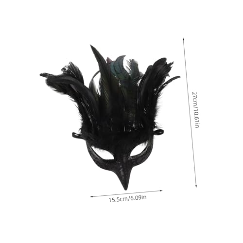 HOOTNEE Schwarze Federmaske Damen Masquerade Maskeraden Halbgesichtsmaske für Halloween Karneval Cosplay mit Elegantem Federdesign Handgefertigt Leicht und Komfortabel für Kostümpartys HOOTNEE Schwarze Federmaske Damen Masquerade Maskeraden Halbgesichtsmaske für Halloween Karneval Cosplay mit Elegantem Federdesign Handgefertigt Leicht und Komfortabel für Kostümpartys von HOOTNEE