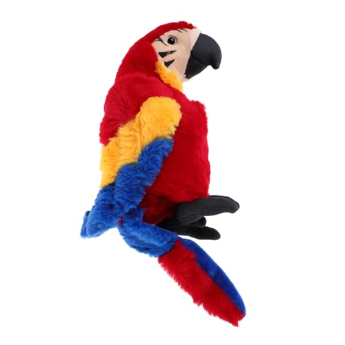 HOOTNEE Simulierte Papageipuppe interaktives Stofftier Plüsch Papagei Plüschvogel Stofftier Papagei gefüllt Papagei Plüschtier Nymphensittich Plüschtier simulierte Papageienpuppe rot von HOOTNEE