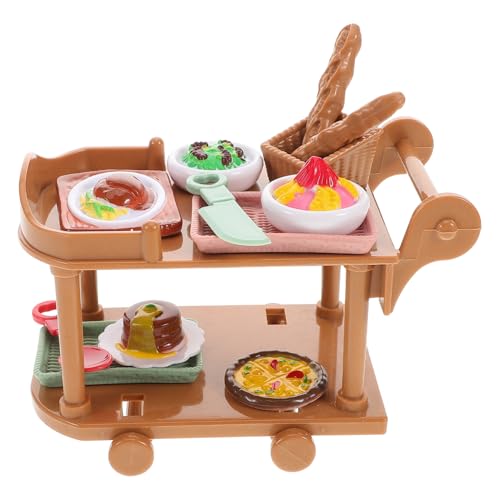 HOOTNEE Speisewagen Spielzeugset, Küchenwagen, Küchenmöbel Dekoration, Puppenhaus Rollwagen, Mini Trolley Modell, 3 Lagiges Aufbewahrungsregal, Spielzeug Lebensmittel Für Kinder, Küchen HOOTNEE Speisewagen Spielzeugset, Küchenwagen, Küchenmöbel Dekoration, Puppenhaus Rollwagen, Mini Trolley Modell, 3 Lagiges Aufbewahrungsregal, Spielzeug Lebensmittel Für Kinder, Küchen von HOOTNEE