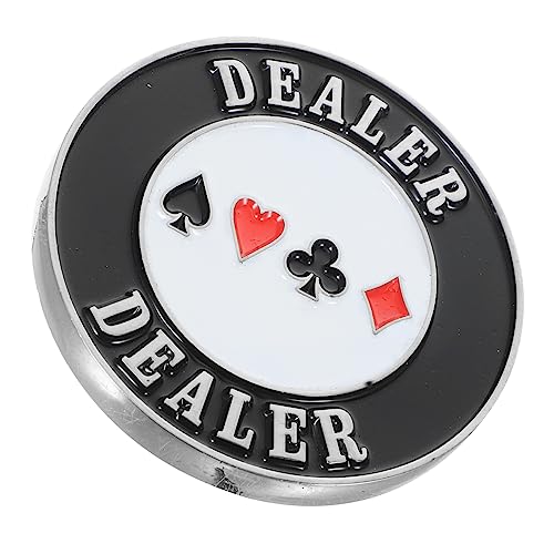 HOOTNEE Aus Metall Poker Zählen Chips Kartenspielhändler Neuartige Pokermarker Münzen Belohnen Pokerkartenspender Zubehör Für Pokerspiele Pokerkarten Spielen Taste Doppelseitig von HOOTNEE