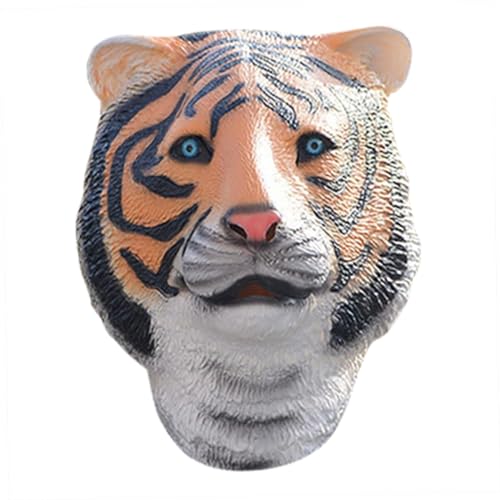 HOOTNEE Tiger-Kopfbedeckung Kostüm Kopfmasken Tierkopfmasken aus Latex halloween masken halloweenmaske Tiara Halloween-Maske kreative Tigergesichtsabdeckung gruselige Tigerkopfbedeckung von HOOTNEE