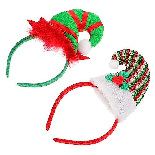 HOOTNEE Weihnachts Haarband Mit Elfenmütze Design Festliches Weihnachts Haaraccessoire Für Partys Inklusive Grünem Und Rotem Elfenhut Sowie Gestreiftem Kleeblatt Hut HOOTNEE Weihnachts Haarband Mit Elfenmütze Design Festliches Weihnachts Haaraccessoire Für Partys Inklusive Grünem Und Rotem Elfenhut Sowie Gestreiftem Kleeblatt Hut von HOOTNEE