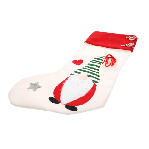 HOOTNEE Weihnachtsdekoration Gesichtslose Puppe Weihnachtsstrumpf Anhänger Weihnachtsmann Weihnachtsgeschenktüte Für Kinder (3Er Set Nordische Socken – Gestreifter Roter Hut Stil) von HOOTNEE