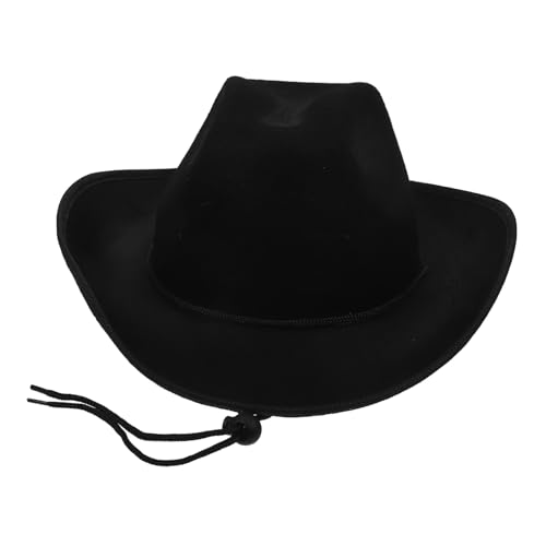 HOOTNEE Western Style Cowboy Hut mit Verstellbarem Nackenband Schwarzer Party Hut für Kostümpartys Karneval und Cosplay Vielseitiges Accessoire für Frauen und Männer HOOTNEE Western Style Cowboy Hut mit Verstellbarem Nackenband Schwarzer Party Hut für Kostümpartys Karneval und Cosplay Vielseitiges Accessoire für Frauen und Männer von HOOTNEE