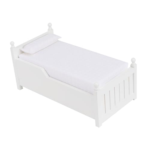 Mini-möbel Miniaturmöbel Miniatur-möbelbett Mini- -ausziehbett 1:12 Mini- Schubladenbett Schlafzimmer Schubladenbett Modell Weiß Bambus Minibett Birke von HOOTNEE