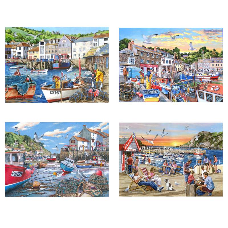 HOP - House of Puzzles 4 Puzzles - Am Hafen 500 Teile Puzzle House-Of-Puzzles-HP0768 von HOP - House of Puzzles