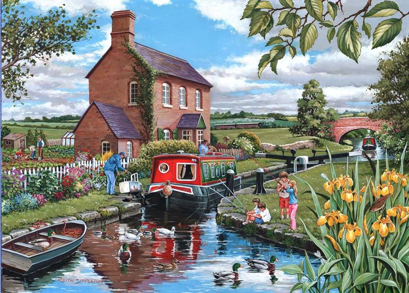 HOP - House of Puzzles Cottage am Kanal 500 Teile Puzzle House-Of-Puzzles-HP0278 von HOP - House of Puzzles