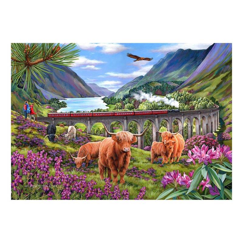 HOP - House of Puzzles XXL Teile - Glenfinnan Damen 500 Teile Puzzle House-Of-Puzzles-HP0646 von HOP - House of Puzzles
