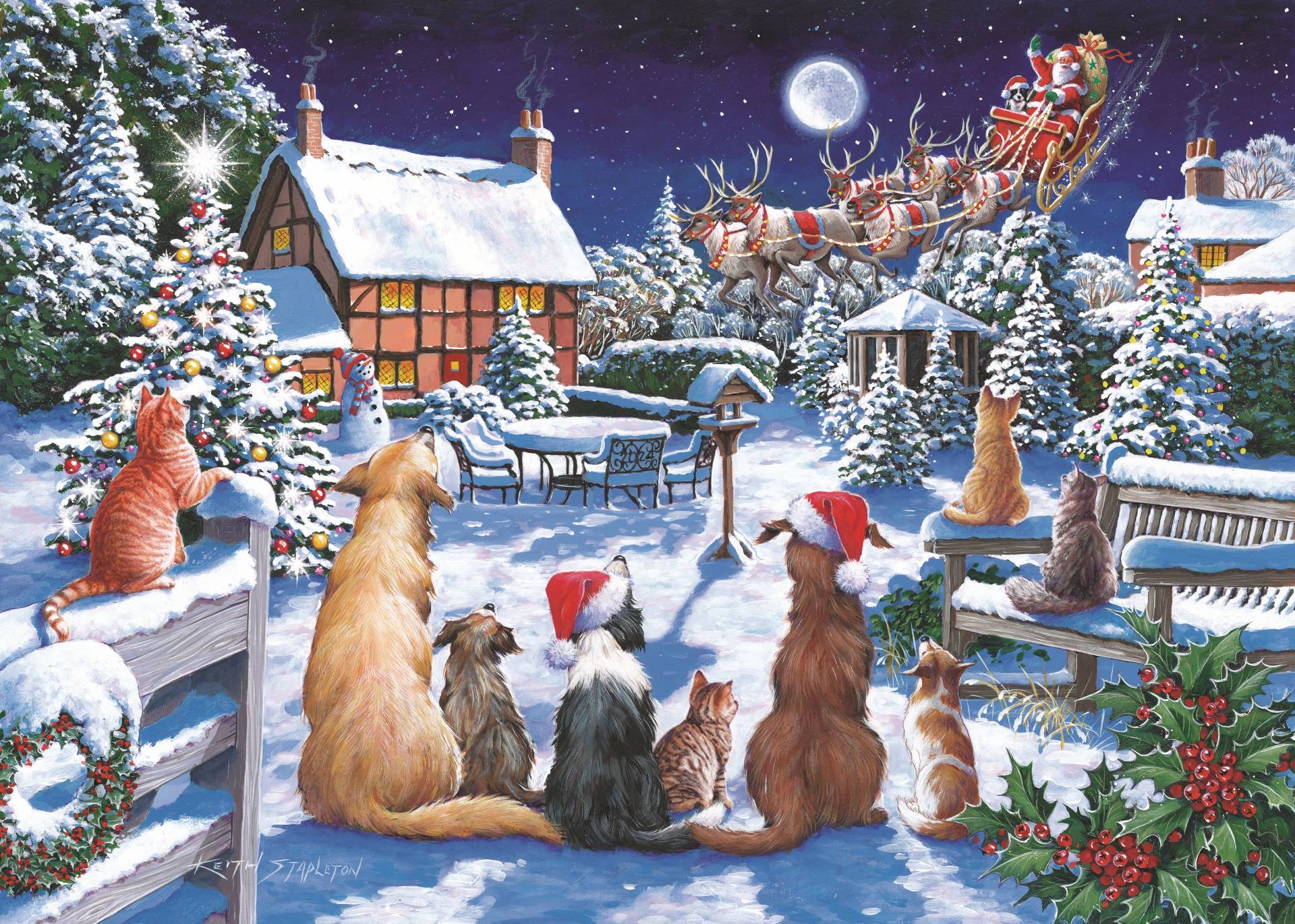 HOP - House of Puzzles XXL Teile - No.19 - Santa Paws 500 Teile Puzzle House-of-Puzzles-HP0721 von HOP - House of Puzzles