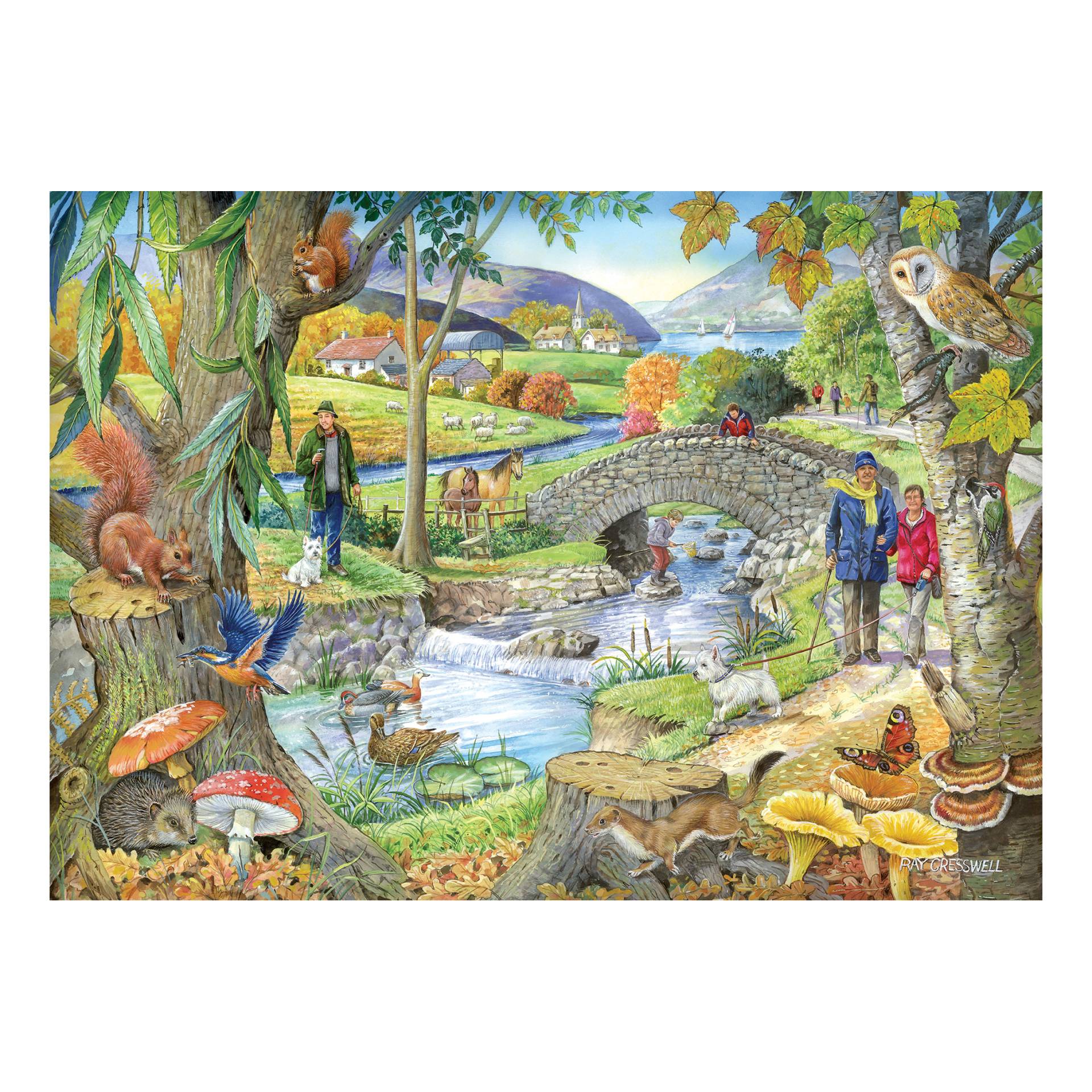 HOP - House of Puzzles XXL Teile - Spaziergang am Fluss 250 Teile Puzzle House-Of-Puzzles-HP0736 von HOP - House of Puzzles