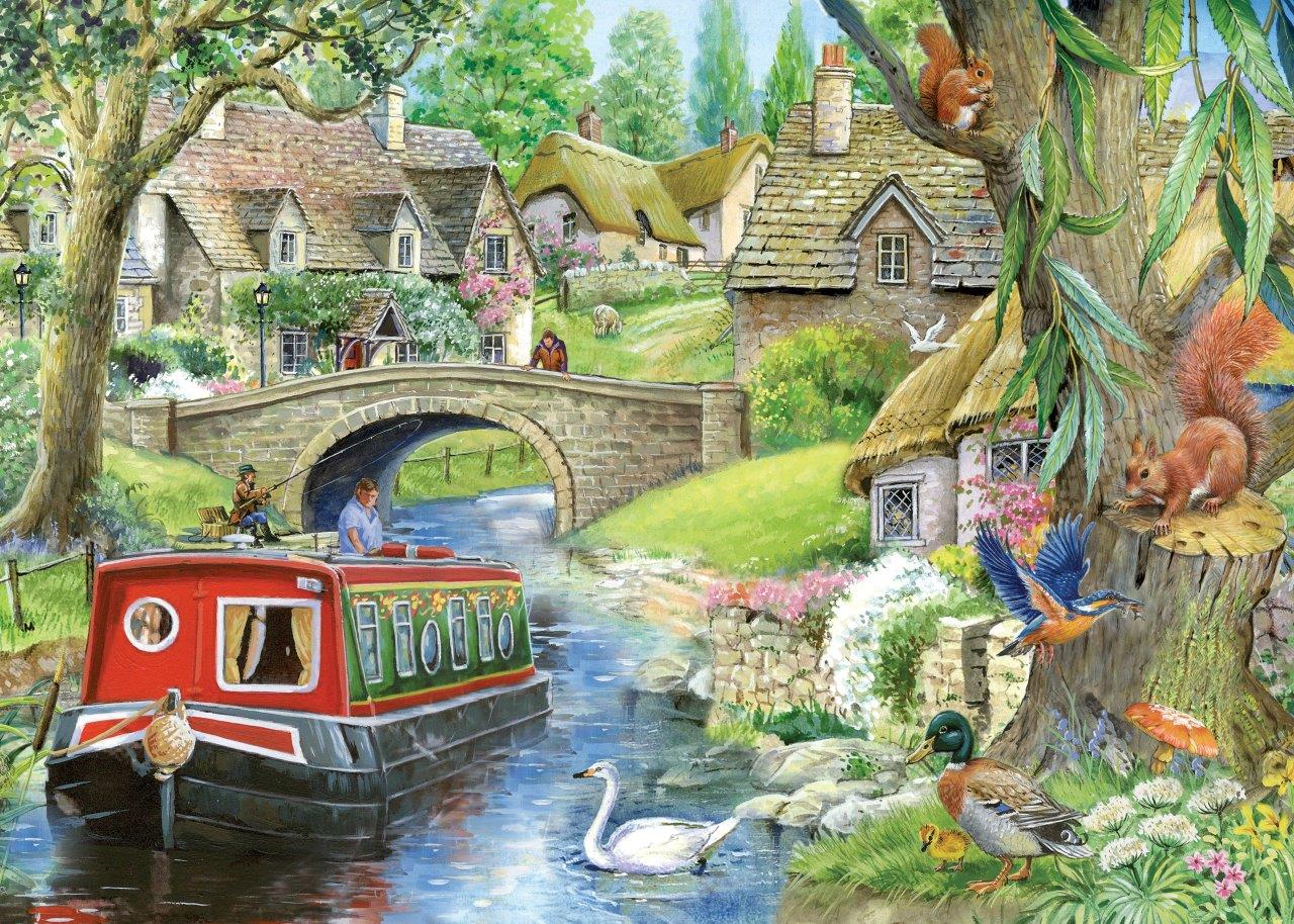HOP - House of Puzzles XXL Teile - Idyllischer Kanal 250 Teile Puzzle House-Of-Puzzles-HP0424 von HOP - House of Puzzles