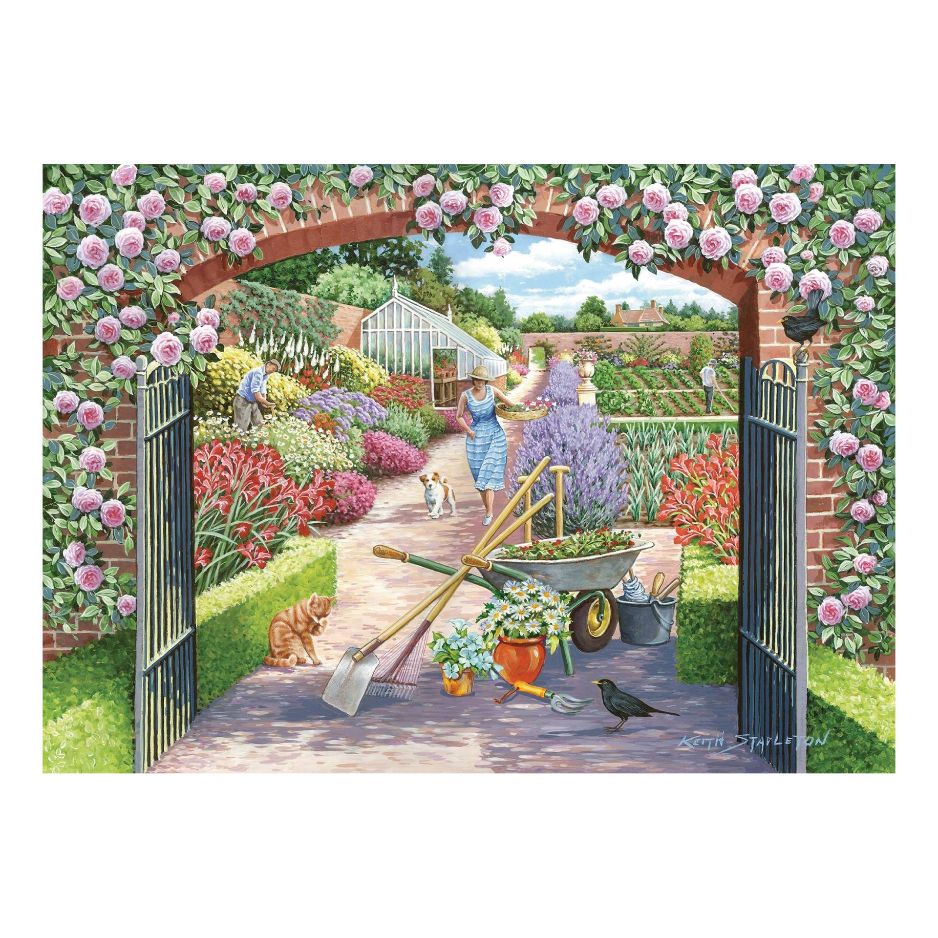 HOP - House of Puzzles XXL Teile - Ummauerter Garten 250 Teile Puzzle House-Of-Puzzles-HP0739 von HOP - House of Puzzles
