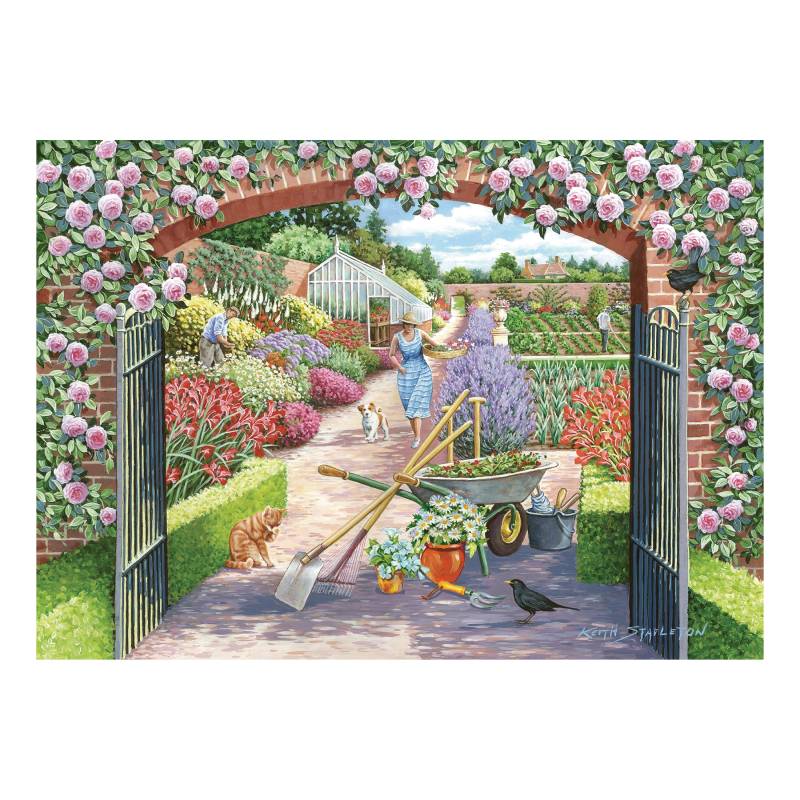 HOP - House of Puzzles XXL Teile - Ummauerter Garten 250 Teile Puzzle House-Of-Puzzles-HP0739 von HOP - House of Puzzles