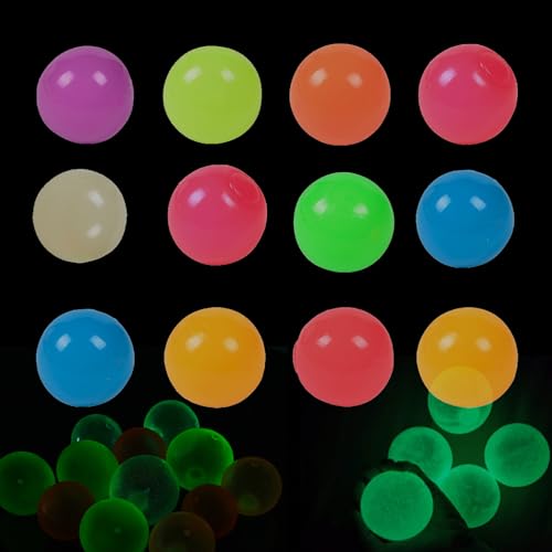 Glowballs, Lumiballs, Lumi Glow Balls,Dreamballs - Ultimate 4pc Set,Dream Balls Glow in The Dark That Stick,Stress Relief Sticky Glow Balls Stick to The Ceiling for Children and Adult (12 Stück) von HOPASRISEE