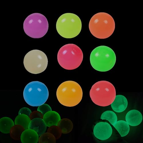 Glowballs, Lumiballs, Lumi Glow Balls,Dreamballs - Ultimate 4pc Set,Dream Balls Glow in The Dark That Stick,Stress Relief Sticky Glow Balls Stick to The Ceiling for Children and Adult (9 Stück) von HOPASRISEE