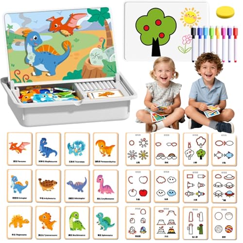 Magnetic Puzzles Face Dress Up Travel Game Double Side Preschool Educational Learning Toy for Kids, Magnetic Dress-Up Puzzles, Create 1000+ Unique Looks, Enhance Creativity and Imagination (D) von HOPASRISEE