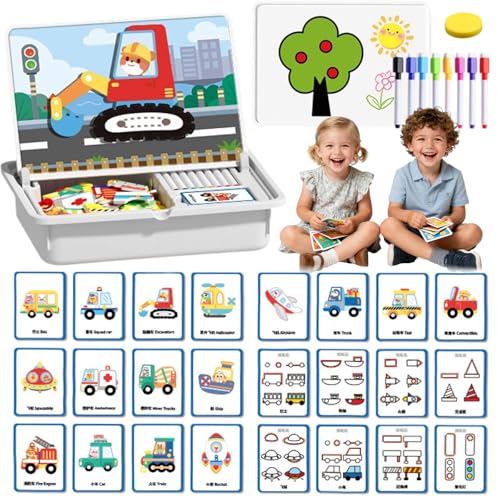 Magnetic Puzzles Face Dress Up Travel Game Double Side Preschool Educational Learning Toy for Kids, Magnetic Dress-Up Puzzles, Create 1000+ Unique Looks, Enhance Creativity and Imagination (E) von HOPASRISEE