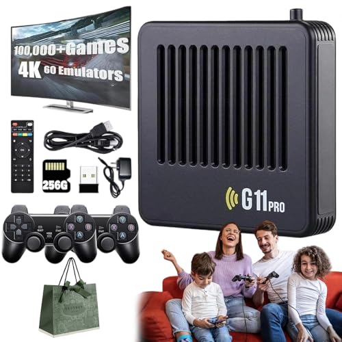 Retrowave-Retrowave G11 Pro, Retro Wave G11 Pro 100000 Spiele, 4k HD Retro Game Console, Plug & Play Video Games with 2 Wireless Dual Controllers (256G,2 Controllers) von HOPASRISEE
