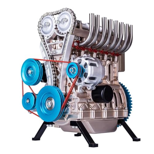 HOPBLOCK Motor Bausatz, Mini Inline Vier Zylinder Metall Auto Motor Engine Kit für Technikbegeisterte DIY Experiment Lernspielzeug von HOPBLOCK