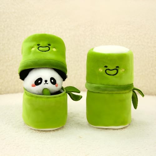 HOPEYHFM 12 cm Panda Kuscheltier und Bambus-Tasche, Panda Plüsch-Plüschtier, Schlafkissen, Wurfkissen, Plüschtier Panda wunderbar weich, Sitzendem, Baby Geburtstagsgeschenk für Kinder HOPEYHFM 12 cm Panda Kuscheltier und Bambus-Tasche, Panda Plüsch-Plüschtier, Schlafkissen, Wurfkissen, Plüschtier Panda wunderbar weich, Sitzendem, Baby Geburtstagsgeschenk für Kinder von HOPEYHFM