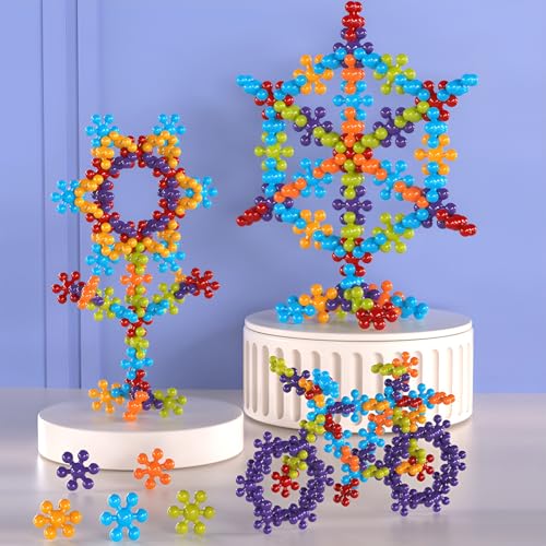 HOPEYHFM 200 PCS Plum Building Blocks for Kids,Kunststoff Bausteine Lernspielzeug,Kinder Konstruktionsspielzeug,Interlocking Blocks,für Jungen Mädchen ab 3 Jahren frühes Lernen Kreativität (M) von HOPEYHFM