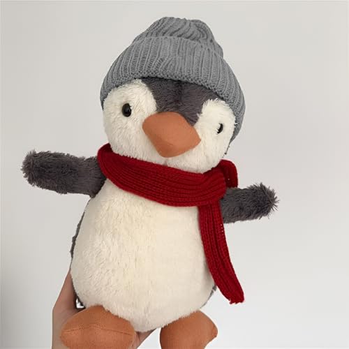 HOPEYHFM Kuscheltier Pinguin, Flauschiger Stofftier zum Kuscheln und Spielen, Schmusetier Geschenk, Weiches Kuscheliges Pinguin Plüschtier für Kinder, Valentinstag, Geburtstag (Grau) von HOPEYHFM