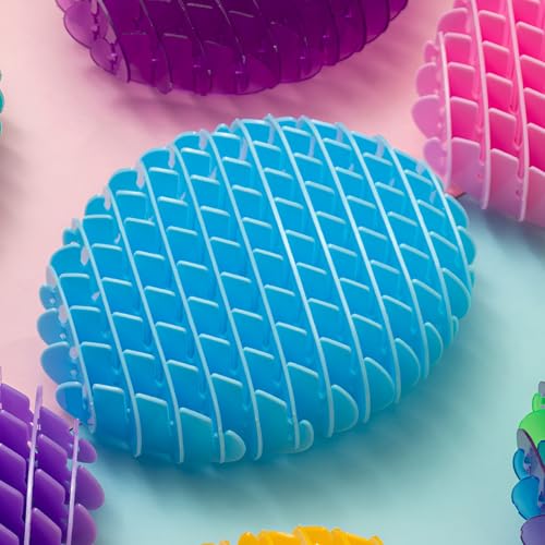 Hopeyhfm 2 Stück Fidget Wurm Spielzeug, Dekompressions-Elastiknetz, Formwandelnder Anti Stress Spielzeug, Einziehbare Netzspielzeuge, Lustige Sensorische Spielzeuge für Erwachsene Kinder (L,Blau) von HOPEYHFM