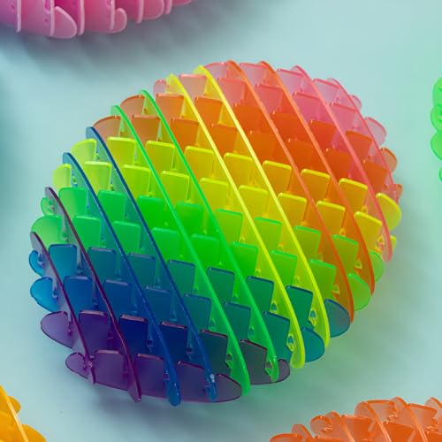 Hopeyhfm 2 Stück Fidget Wurm Spielzeug, Dekompressions-Elastiknetz, Formwandelnder Anti Stress Spielzeug, Einziehbare Netzspielzeuge, Lustige Sensorische Spielzeuge für Erwachsene Kinder (L,Bunt) von HOPEYHFM