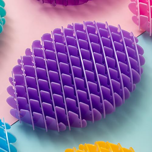 Hopeyhfm 2 Stück Fidget Wurm Spielzeug, Dekompressions-Elastiknetz, Formwandelnder Anti Stress Spielzeug, Einziehbare Netzspielzeuge, Lustige Sensorische Spielzeuge für Erwachsene Kinder (L,Lila) von HOPEYHFM