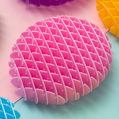 Hopeyhfm 2 Stück Fidget Wurm Spielzeug, Dekompressions-Elastiknetz, Formwandelnder Anti Stress Spielzeug, Einziehbare Netzspielzeuge, Lustige Sensorische Spielzeuge für Erwachsene Kinder (L,Rosa) von HOPEYHFM