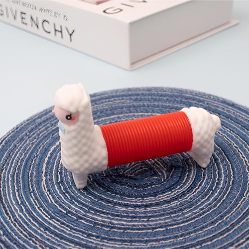 Hopeyhfm 4 Stück Einhorn Teleskoprohr Spielzeug, Kinder Telescopic Suction Cup, Lustiges Stretch Rohr Sensorik Spielzeug, Dehnbare Pop-Tubes, für kinderspielzeug Erwachsene (Alpaka) von HOPEYHFM