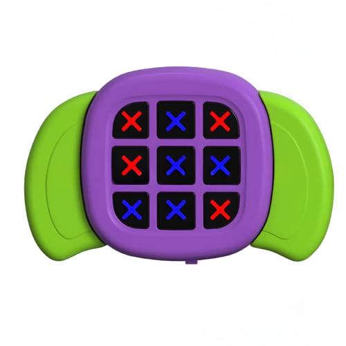 Hopeyhfm Elektronisch Tic-Tac-Toe Bolt Spiel,3-In-1Puzzlespielkonsole,Abnehmbarer Griff Handspielkonsole,Batteriebetrieben Tragbare Intellektuelles Schachbrett für 3+Jährige Jungs Mädchen (Stil 1) von HOPEYHFM