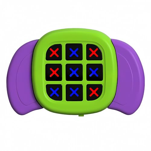 Hopeyhfm Elektronisch Tic-Tac-Toe Bolt Spiel,3-In-1Puzzlespielkonsole,Abnehmbarer Griff Handspielkonsole,Batteriebetrieben Tragbare Intellektuelles Schachbrett für 3+Jährige Jungs Mädchen (Stil 2) von HOPEYHFM