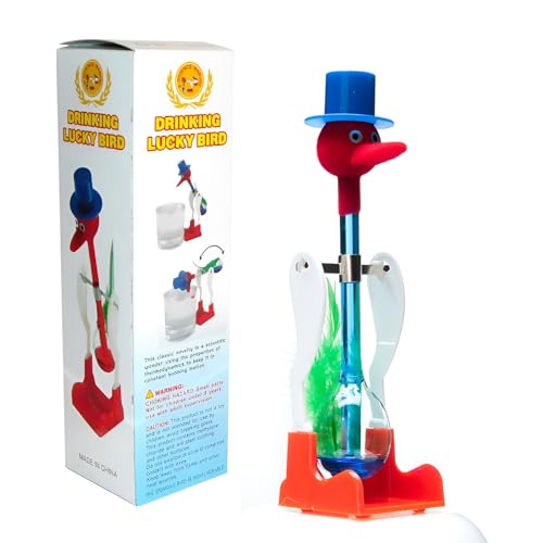 Hopeyhfm Non-Stop-Liquid-Trinkglas-Vogel,Lustiges Vogel-Trinkwasser-Schreibtischspielzeug,Spielzeug mit Schwingenden Stöcken,Glückliches Vogeltrinken,Magisches Vogeltrinken,für Kinder (Stil 1) von HOPEYHFM
