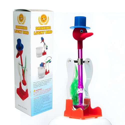 Hopeyhfm Non-Stop-Liquid-Trinkglas-Vogel,Lustiges Vogel-Trinkwasser-Schreibtischspielzeug,Spielzeug mit Schwingenden Stöcken,Glückliches Vogeltrinken,Magisches Vogeltrinken,für Kinder (Stil 4) von HOPEYHFM